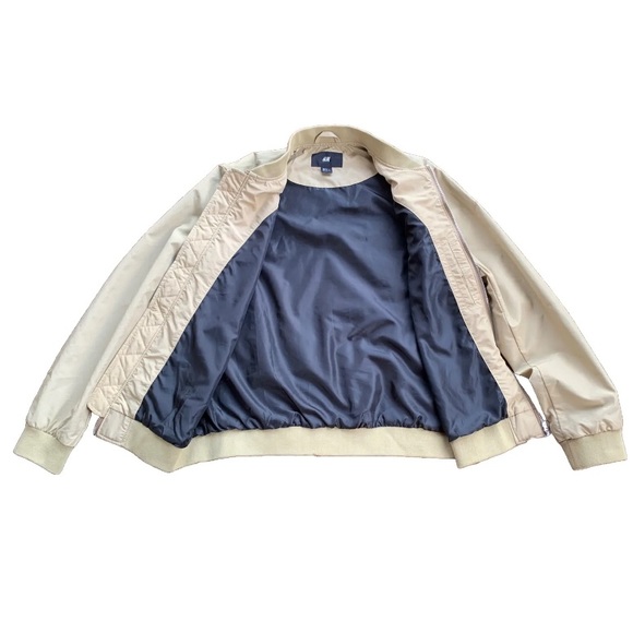 The Weeknd x H&M XO Bomber Khaki Beige Bomber Jacket Size Medium RARE WKND - Picture 3 of 14